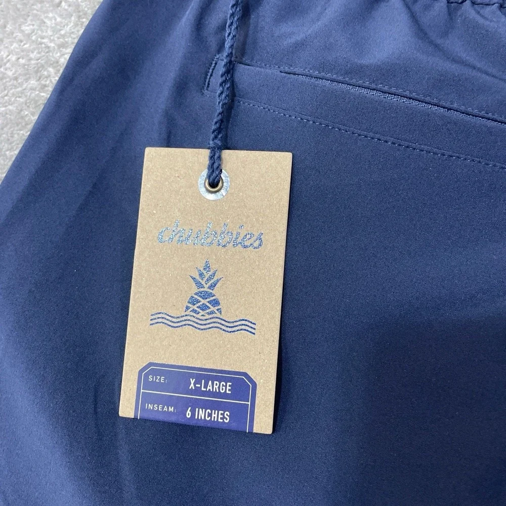 NWT Chubbies Everywear Shorts Men's XL Navy Blue 6 Inseam Casual